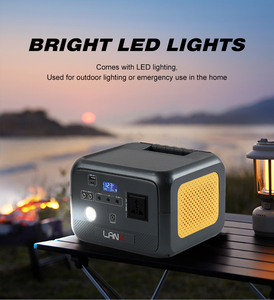 LANX 600W avec éclairage LED pour éclairage extérieur, utilisation en cas d'urgence, station d'alimentation portable pour la maison, générateur solaire - Product Image 2