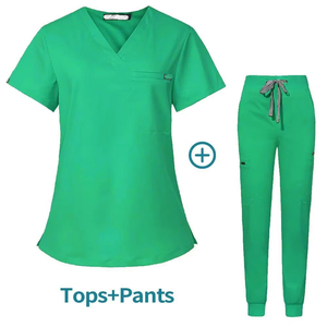 Conjunto de Uniformes Médicos Completos, Top con Cuello en V y Pantalones con Costuras Laterales para un Look Ajustado, Unisex para Médicos en Entornos Médicos - Product Image 3