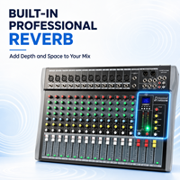 ET-120SUSB Mixeur audio 12 canaux 16 DSP Bluetooth USB MP3 Égaliseur 3 bandes Alimentation fantôme 48V pour enregistrement en studio Diffusion en direct DJ