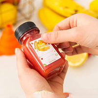 4oz 120ml mini bouteille de jus en plastique carrée transparente vide bouteilles transparentes réutilisables pour jus de fruits smoothies boisson réfrigérateur