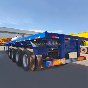 Novo Usado 30 40 Toneladas 60 Toneladas 3 4 Eixos 40ft feet 45ft 50ft Container <span class=keywords><strong>Trailer</strong></span> Flatbed Semi Trailers - Product Image 3