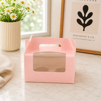 Boîte à cupcakes de qualité alimentaire supérieure, élégant contenant à muffins portable avec fenêtre transparente pour mariages et anniversaires