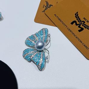 Broche de Mariposa de Perlas de Lujo de Alta Gama, Diseño Creativo Personalizado, Broche de Diamantes y Circonitas con Forma de Insectos, Animales y Flores - Product Image 1