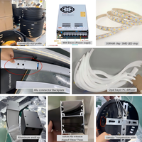 Profilés ronds en aluminium de 1500 mm de diamètre, accessoires de lampe sur mesure certifiés pour l'éclairage des bureaux, des halls et des espaces commerciaux