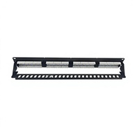 Panel Patch Jaringan K&R 19 Inch 1U 2U Cat5e Cat6 UTP 24 Port Baja Canai Dingin RJ45 Female Biru