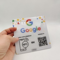 Autocollant Époxy NFC Google Review 120x120mm / Plaque de Commentaires pour Restaurants Ins/Facebook/Yelp/Tripadvisor