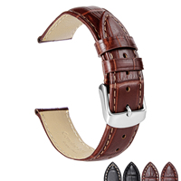 Bracelets de montre en cuir de vachette gaufré crocodile imitation peau de crocodile
