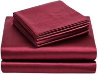 Ensemble de literie de couleur profonde mûrier de luxe confortable housse de couette en soie antistatique 4 pièces avec taie d'oreiller pour hôtel à la maison