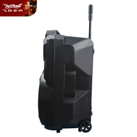 Haut-parleur audio portable de type tour, modèle privé, économique, pour karaoké et sonorisation domestique, avec Bluetooth, fonction chariot, LED couleur, 15 pouces, fonction Coran