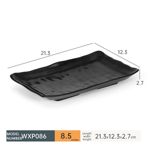 Stock d'assiettes en mélamine noire pour restaurant, mélamine carrée noire mate de 11 pouces d'épaisseur pour ensemble d'assiettes Microave - Product Image 5