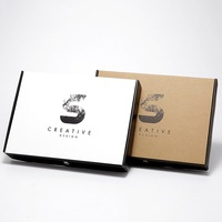 Logo imprimé personnalisé grand rose fait petit Design imprimé vêtements paquet flûte Unique Surprise boîtes d'expédition en Carton noir gratuit