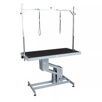 Mesa de Peluquería Profesional Hidráulica Ajustable en Altura FT-804L con Brazo de Peluquería Superior, Negra, de un Solo Lado
