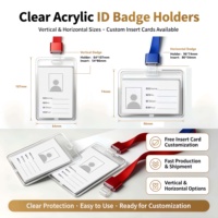Badge d'identification en acrylique de haute qualité, écologique, personnalisé, pour employés, avec cordon, logo découpé au laser, pour bureau et entreprise