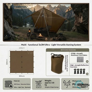 Toldo de Nylon 20D Ligero para Acampar al Aire Libre, con 19 Puntos de Anclaje, para el Lateral del Coche, Tipo Skyline - Product Image 3