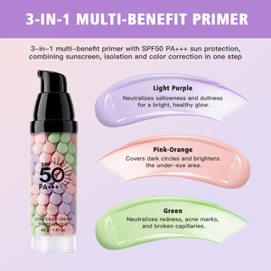 Base de Maquillage Crème Correctrice Minérale Imperméable Personnalisée 3 Couleurs en Gros, Étiquette Privée, Lisse, Protection Solaire SPF 50 +++ et Base de Teint - Product Image 6
