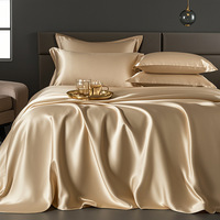 Ensemble de literie en soie de 19 mm - Drap, taie d'oreiller et housse de couette en soie de mûrier, ensemble de literie luxueux et lisse