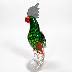 Figurine de coq jaune en verre soufflé à la main, décoration artisanale, ornement, petit cadeau d'art fait main - Product Image 2
