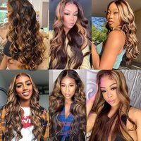 Paket Gelombang Tubuh Ombre Menyorot Rambut Manusia Menenun Bundel Rambut Perawan Rambut Manusia Remy Pakan P4/27 # Warna Coklat dan Pirang