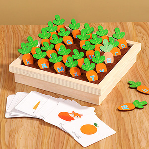 Gioco da Tavolo Educativo in Legno per Bambini, Divertente Gioco di Memoria con Ravanelli, Gioco di Parole per l'Apprendimento Sensoriale Precoce - Product Image 6