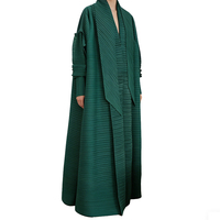 Robe longue plissée élégante pour femme, taille unique, avec volants, manches longues, coupe ample à la cheville, vêtement féminin
