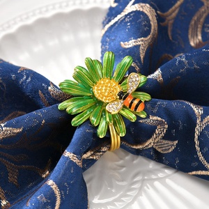 Portatovagliolo di lusso con strass portatovagliolo <span class=keywords><strong>fiore</strong></span> anello - Product Image 4