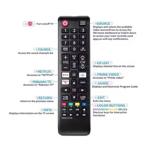 Nuovo Telecomando Sostitutivo BN59-01315B per Smart <span class=keywords><strong>TV</strong></span> Samsung con Pulsanti <span class=keywords><strong>NETFLIX</strong></span>, Prime Video, Raukten <span class=keywords><strong>TV</strong></span> NVTC - Product Image 3