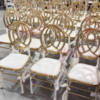 Chaises Chiavari de luxe en métal doré pour événements, empilables, design moderne, nouvelle collection 2026, vente en gros