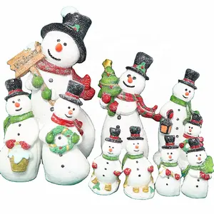 圣诞雪人家庭装饰品圣诞雪人家庭小雕像冬季装饰手工雪人小雕像圣诞装饰礼品
