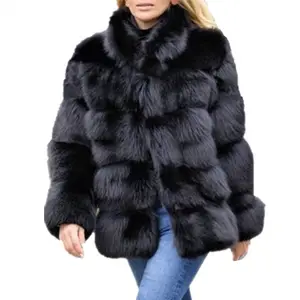 Hot Selling Korea Faux Fur Women Coat Luxury Winter Fox Fur Coat Ladies Fluffy Fur Coats