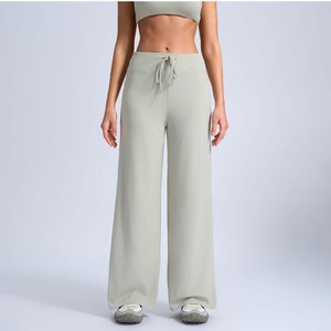 กางเกงโยคะผู้หญิง YIYI เนื้อผ้ายืดหยุ่นสูง สวมใส่สบาย ระบายอากาศดี; กางเกงเอวสูง<span class=keywords><strong>ทรง</strong></span>หลวมแบบสบายๆ มีเชือกผูก เอวสูง ให้ความรู้สึกนุ่มดุจเนย สำหรับผู้หญิง - Product Image 5