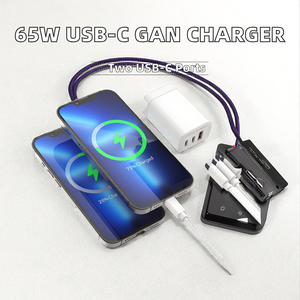 <span class=keywords><strong>Chargeur</strong></span> GaN USB-C 18W PD3.1 OEM 2 ports avec câble rétractable OTP pour téléphone portable, tablette, ordinateur portable, écouteurs, adaptateur mural de voyage FCC CE - Product Image 2