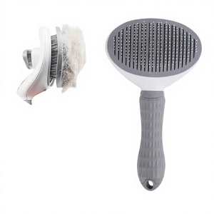 فرشاة شعر للحيوانات الأليفة (الكلاب والقطط) مع زر تحرير - فرشاة ذاتية التنظيف من البلاستيك ABS تعمل بالبطارية أداة تمشيط للحيوانات الأليفة لتساقط الشعر والعناية به - Product Image 4