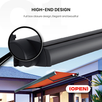 Auvents électriques rétractables |   Imperméable à l'eau pour l'extérieur |   Terrasse de balcon |   Auvents de terrasse entièrement fermés avec cadre en aluminium et télécommande