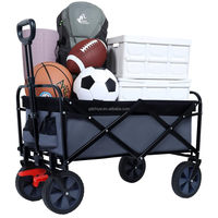 Chariot pliable robuste de 150 L, capacité de charge de 360 lb, portable avec roues pour l'extérieur