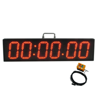 Minuterie numérique LED portable de 6 pouces avec 6 chiffres, étanche et bouton de réinitialisation supplémentaire, arrêt/démarrage
