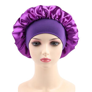 Gorro de satén de moda europea y americana para mujer, elástico de ala ancha con purpurina para gorro de dormir, poliéster impreso personalizable, <span class=keywords><strong>Ca</strong></span> diaria - Product Image 4
