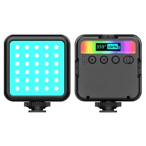 VL49 RGB LED Video ışıkları 360 tam renkli w 3 soğuk ayakkabı 2000mAh şarj edilebilir 2500 9000K kısılabilir MagneticVL49 RGB LED Video işığı