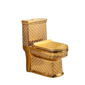 Toilette Salle De Bain <span class=keywords><strong>Dore</strong></span> Wc monobloc plaqué or en céramique sanitaire cuvette de toilette sanitaire au sol - Product Image 6