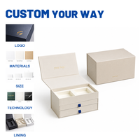 Caja de Regalo de Cartón Rígido Estilo Libro con Tapa Magnética, Doble Cajón y Logotipo en Lámina Dorada para Empaque de Cosméticos, Joyería y Papelería