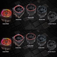 AMD Wraith-Dissipateur thermique de ventilateur de prisme, prise en charge PWM 4 broches RY ZEN 5 7 9 CPU Processeur Desktop Socket AM4 AM5 Carte mère