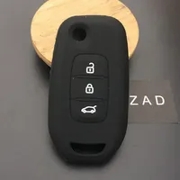 Housse de clé de voiture en silicone de haute qualité pour Kadjar, coque de clé pliable à 3 boutons