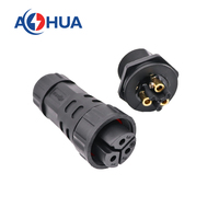 Prise de montage sur panneau de type fixation à vis 3Pin M25 25A AC Led Lighting Frame to Power Driver Cable Connector