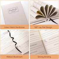 Journal de gratitude personnalisé en tissu A5 6 mois sans date planificateur quotidien d'autosoins avec affirmations positives Caractéristiques de la pleine conscience