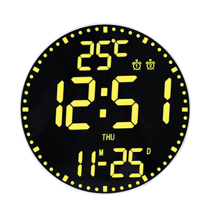 RGB Điều Khiển Vòng <span class=keywords><strong>LED</strong></span> Đồng Hồ Treo Tường Kỹ Thuật Số Nhiệt Độ Ngày Hiển Thị Im Lặng Đồng Hồ Phòng Ngủ Khách Trang Trí Nội Thất Điều Khiển Từ Xa Đếm Ngược - Product Image 6