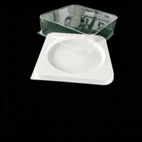 Boîte blister carrée transparente jetable en PET/PVC de qualité alimentaire avec logo personnalisé pour pain, mousse, crème, gâteau (partie supérieure/inférieure)
