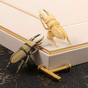 Maniglia per Porta in Ottone a Forma di Scarabeo Gigante Finto, Maniglie Vintage a Forma di Insetto e Ganci <span class=keywords><strong>da</strong></span> Parete in Rame per Arredamento Casa - Product Image 3