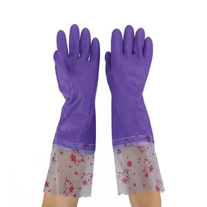 Gants de ménage en latex d'Asie de l'Est, épais, imperméables, résistants à l'huile, pour la vaisselle et le nettoyage de la cuisine, à manches longues - Product Image 3