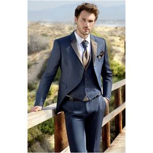 时装设计 <span class=keywords><strong>3</strong></span> 个男士西装服装Homme Mariage新郎舞会西装外套Masculino Terno礼服上衣 + 裤子 + 背心 - Product Image 2
