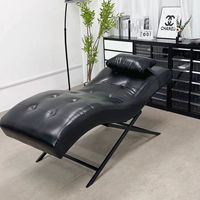 Lit de massage ergonomique pour salon de beauté, design courbé, mousse haute densité, lit pour extensions de cils, mobilier de spa en acier inoxydable