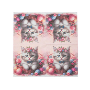 Printed Cat-Themed Paper Napkins 330mmx330mm For Themed Party Decorations - Product Image 5